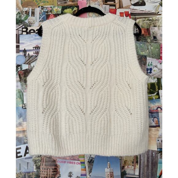 Cream Madewell Pointelle Knowe Sweater Vest L - Picture 6 of 7